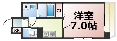 AMABILE深江橋(1K/8階)の間取り写真