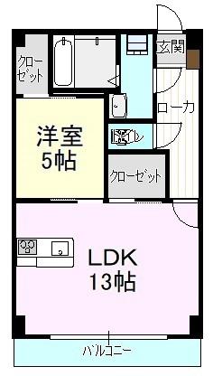 菅ビル(1LDK/3階)の間取り写真