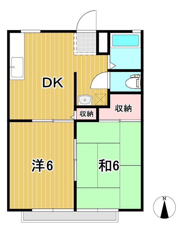 コーポミナミA(2DK/1階)の間取り写真