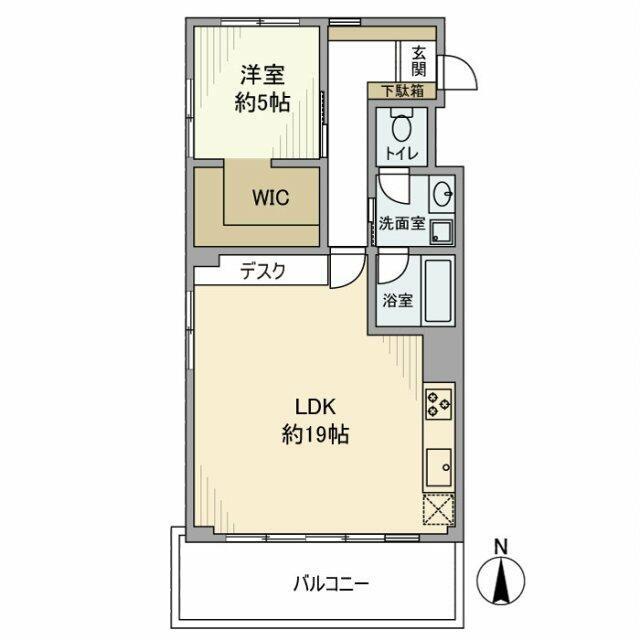 学芸大スカイスクレーパー(1LDK/10階)の間取り写真