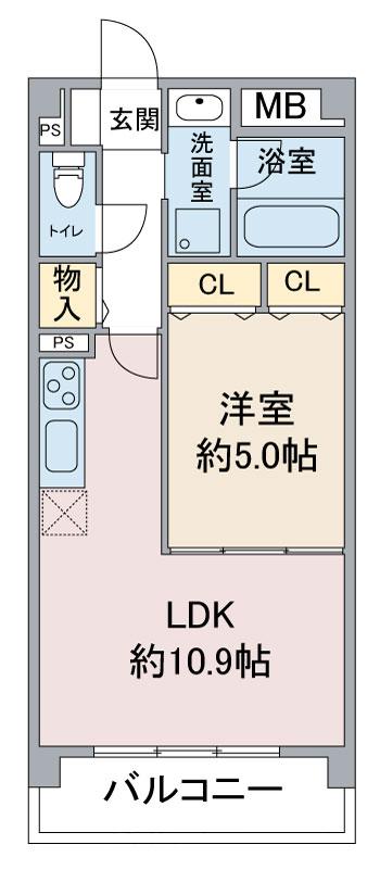 プランドール高社(1LDK/1階)の間取り写真