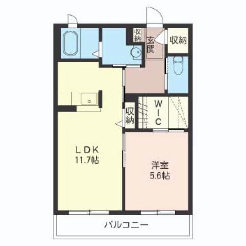 パステル湘南(1LDK/1階)の間取り写真