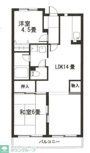 サンヒルマンション(2LDK/1階)の間取り写真