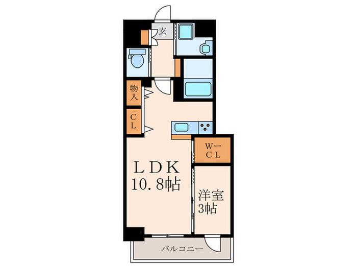 スマート到津の森ひろた(1LDK/4階)の間取り写真