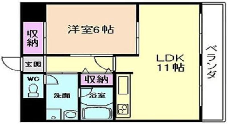 パルクメゾン千舟公園(1LDK/8階)の間取り写真