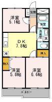 清水マンション(3DK/1階)の間取り写真