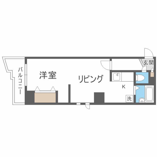 ミラバ札幌中央(1DK/11階)の間取り写真