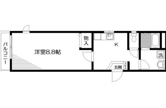 メゾン橘(1DK/3階)の間取り写真