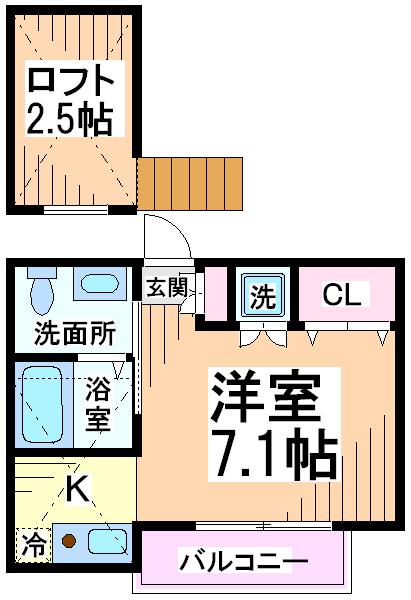 カルム吉祥寺(1K/2階)の間取り写真