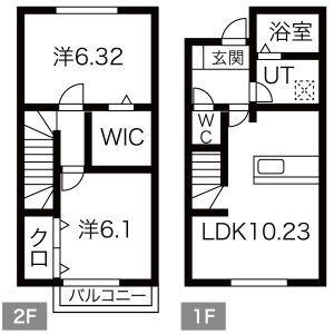 ソレイユコート(2LDK/1階)の間取り写真