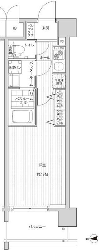 アドバンス新大阪V(1K/11階)の間取り写真