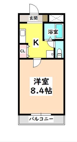 A・CITY明治本町(1K/3階)の間取り写真