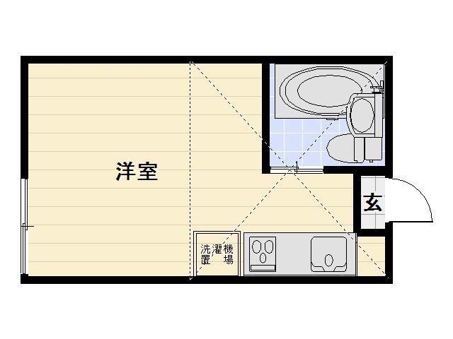 シュラスコ(ワンルーム/1階)の間取り写真