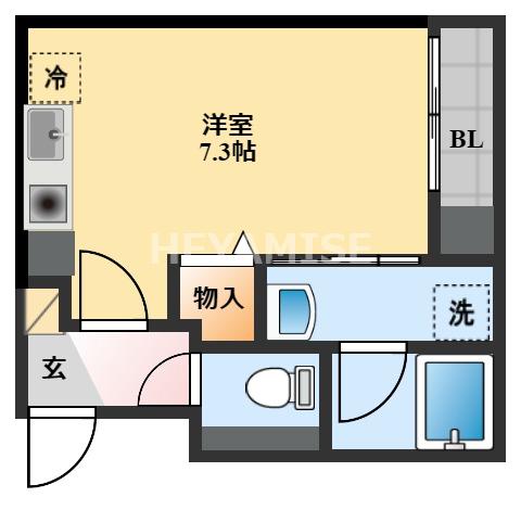 CIELO平野町(ワンルーム/3階)の間取り写真