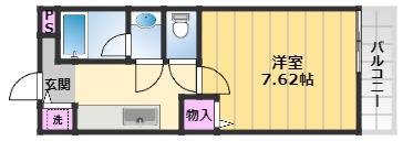 フィオーレ桑原(1K/2階)の間取り写真