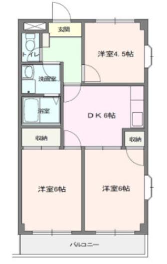 メゾンドールSTAY(3DK/2階)の間取り写真