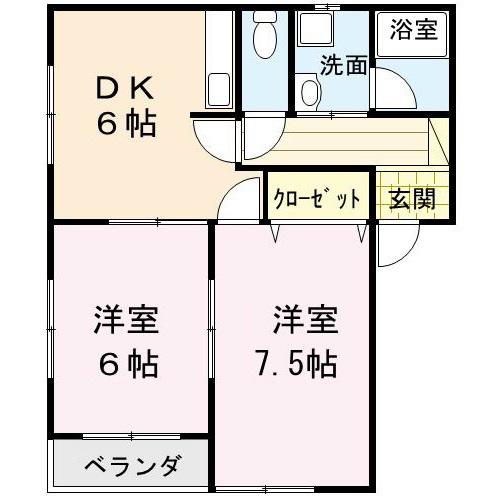 ういんぐ67(2DK/3階)の間取り写真
