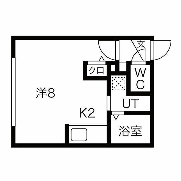 BEEプライム大通東7(ワンルーム/2階)の間取り写真