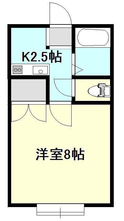 SAJA-サクラギA(1K/2階)の間取り写真