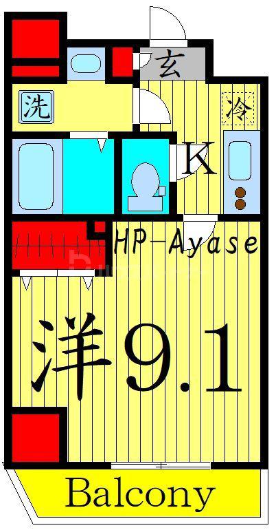 HF綾瀬レジデンス(1K/8階)の間取り写真