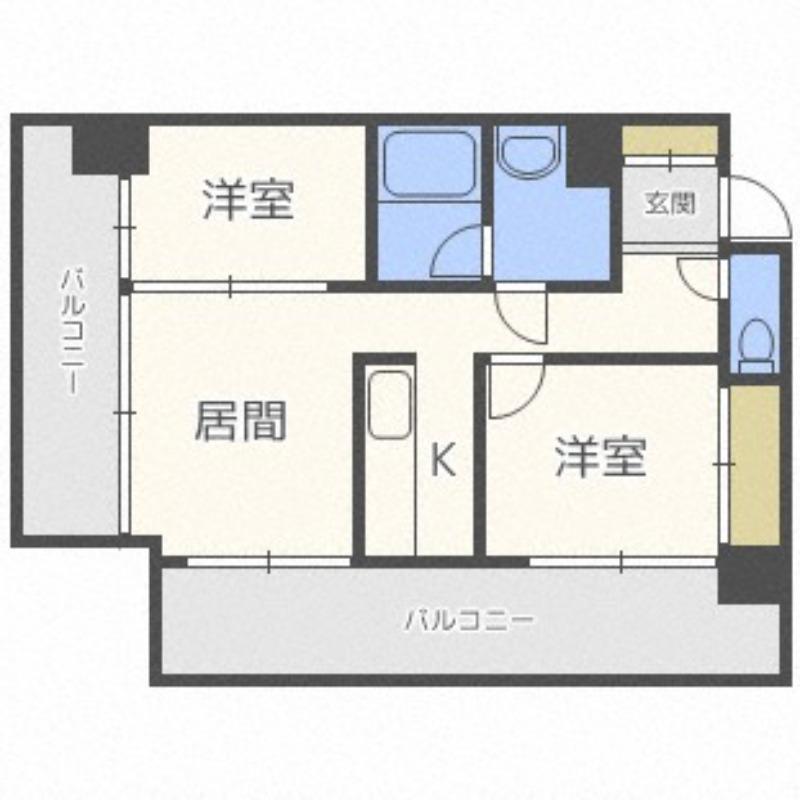 KDXレジデンス菊水四条(2LDK/5階)の間取り写真