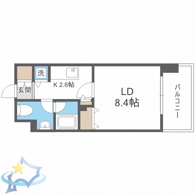 レジディア北3条(1K/9階)の間取り写真