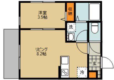 BEST STAGE 見沼区(1LDK/3階)の間取り写真
