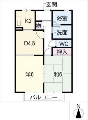セフィラOHT(2DK/1階)の間取り写真