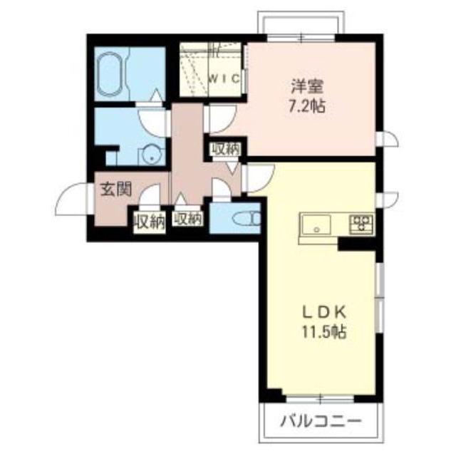 グランシャリオD(1LDK/2階)の間取り写真