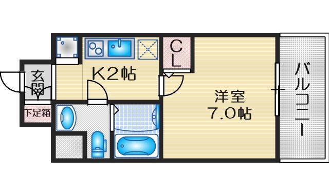 ドゥーエ江坂III(ワンルーム/15階)の間取り写真