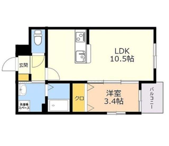 フォレストヒルズ博多(1LDK/3階)の間取り写真