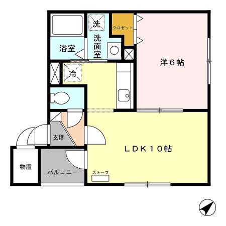 ターフ・アベニュー八軒(1LDK/3階)の間取り写真