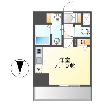 ディアレイシャス名古屋浄心II(ワンルーム/2階)の間取り写真
