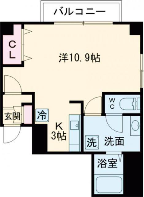 T・K TOWER(1K/6階)の間取り写真
