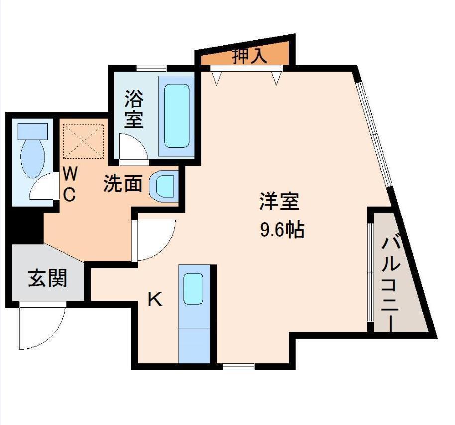 アークスクエア金宝堂(ワンルーム/8階)の間取り写真