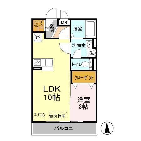 CONIFER(1LDK/2階)の間取り写真