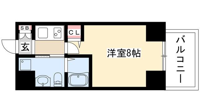 エステムプラザ名古屋・栄プレミアム(1K/14階)の間取り写真