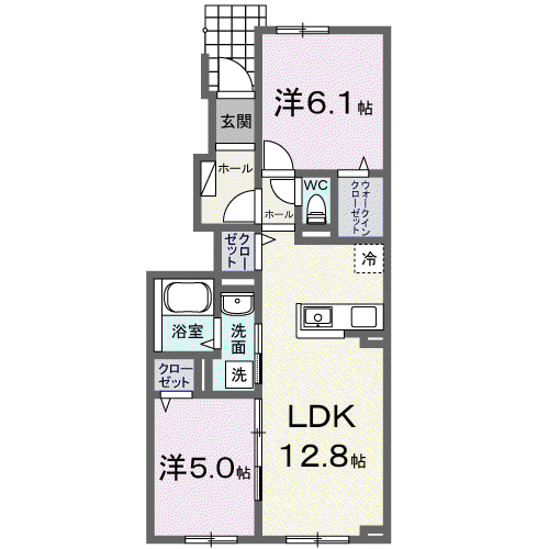 カーチス 101(2LDK/1階)の間取り写真