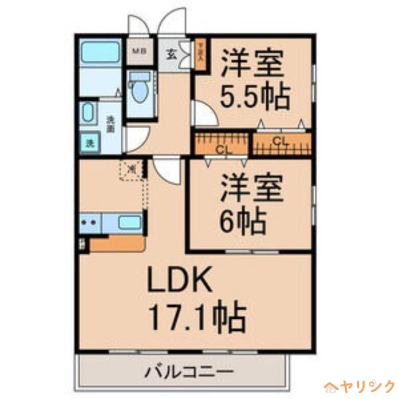 プレシャス星が丘山手(2LDK/3階)の間取り写真