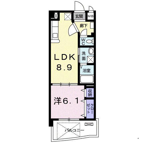 ウイングロード(1LDK/5階)の間取り写真