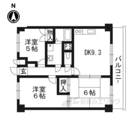 Mプラザ大住壱番館(3LDK/5階)の間取り写真