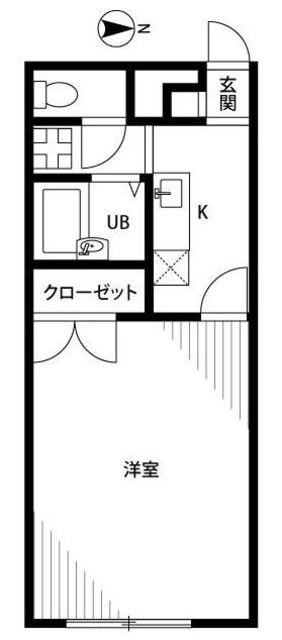 プレジールエイトガロン(1K/2階)の間取り写真