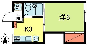 第二堀内荘(1K/2階)の間取り写真