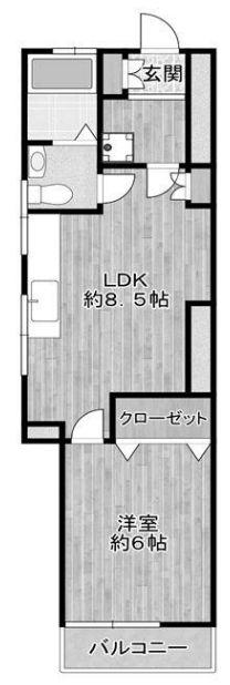 カーサ・ヴェルデ(1LDK/2階)の間取り写真