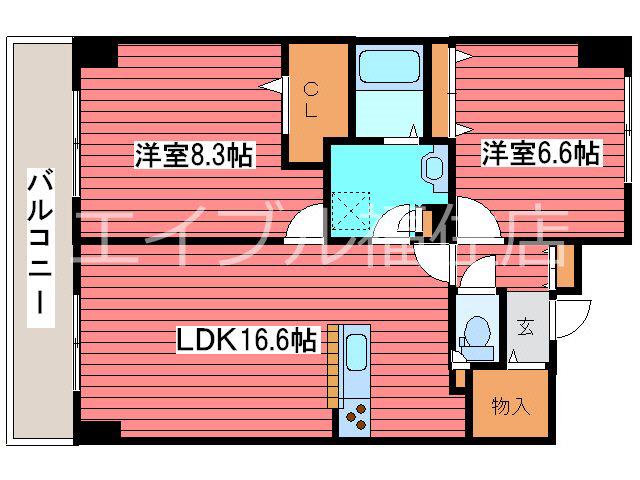 ホーリーフォート南平岸(2LDK/1階)の間取り写真
