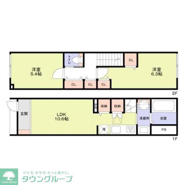 FOREST TERRACE IOGI(2LDK/1階)の間取り写真
