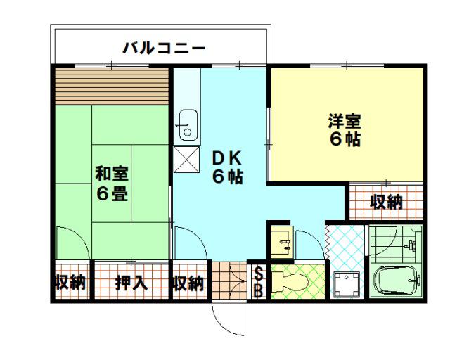 パストラル成増(2DK/4階)の間取り写真