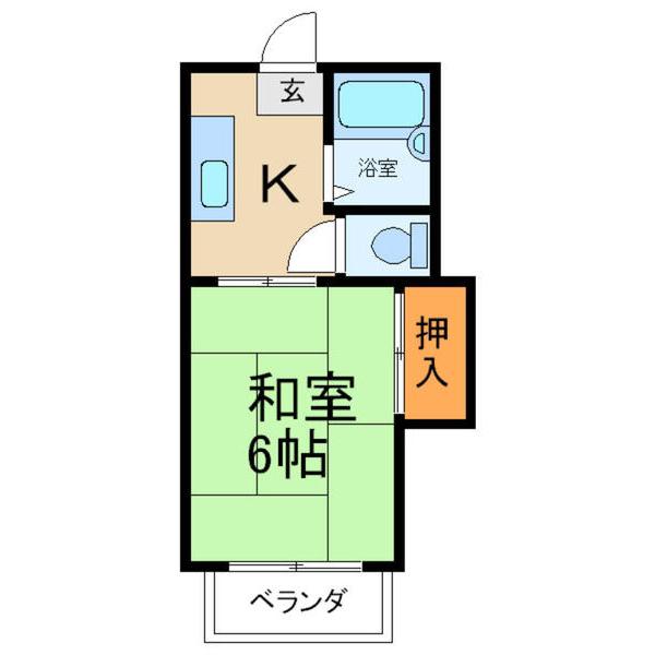 坂上ハイツ(1K/2階)の間取り写真