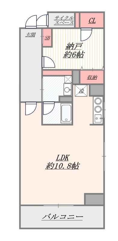 日本橋室町デュープレックスポーション 7F(1LDK/7階)の間取り写真