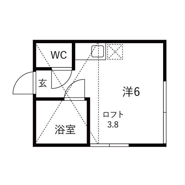 ユナイト鶴見バレンシアの丘(ワンルーム/2階)の間取り写真